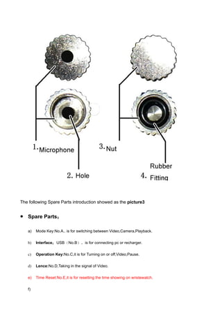 new spy watch camera specifications