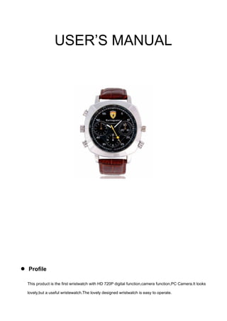 new spy watch camera specifications