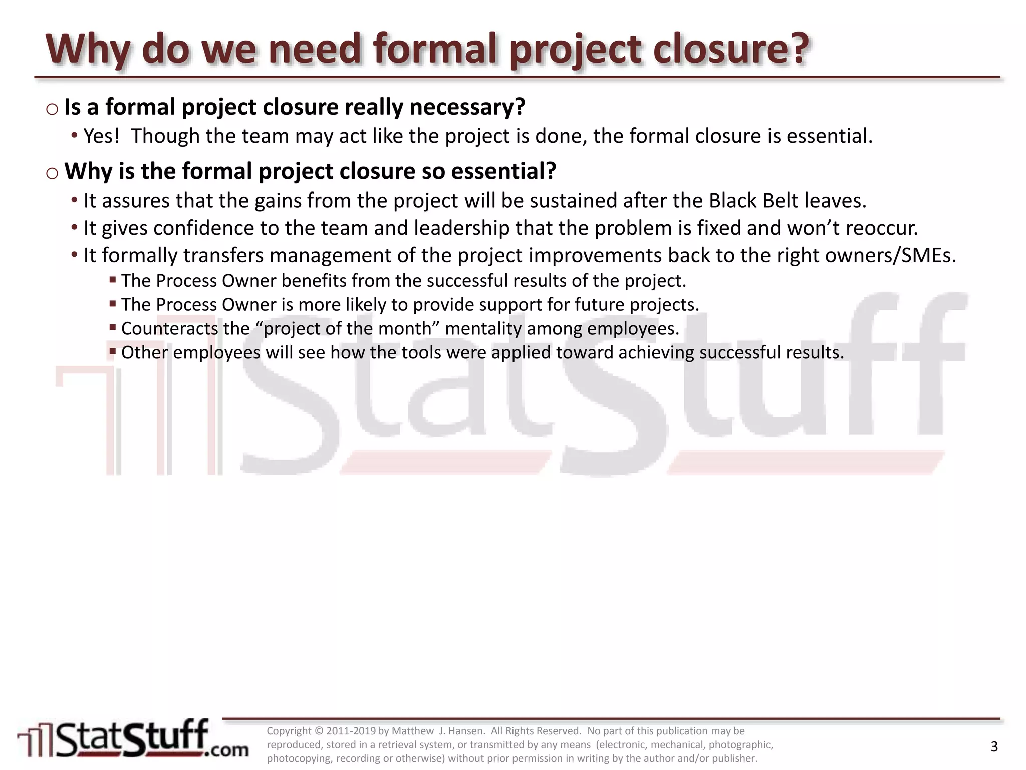 Closing a Project