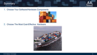 Summary
1. Choose Your Software/Hardware Components

2. Choose The Most Cost-Effective Hardware

© 2013 Mellanox Technologies

10

 