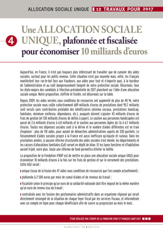 Société Civile n° 166  ❚  Mars 2016
ALLOCATION SOCIALE UNIQUE ❚ 12 TRAVAUX POUR 2017
Aujourd’hui, en France, il n’est pas ...