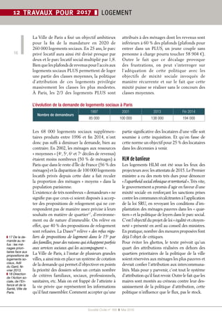 Société Civile n° 168  ❚ Mai 2016
12 TRAVAUX POUR 2017 ❚ LOGEMENT
L’évolution de la demande de logements sociaux à Paris
N...