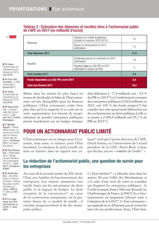 Société Civile n° 179  ❚  Mai 2017
14
PRIVATISATIONS ❚ État actionnaire
❚❚ 33 Insee,
Compte des ad-
ministrations pu-
bliq...