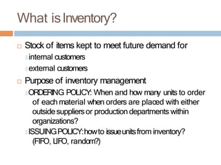 Random Inventory Inventory management course Material for All | PPTX