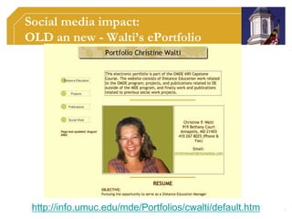 ePortfolios in the MDE:the closed institutional approachInstitutional control