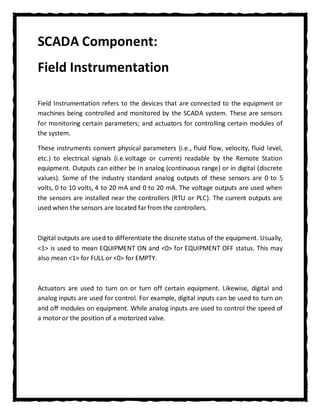 Scada Field Instruments Scada & hmi | PDF