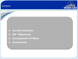 Content

1. Current situation
2. WP Objectives
3. Development of Work
4. Conclusions

 