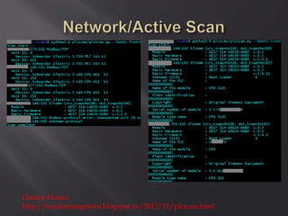 Dmitry Efanov
http://scadastrangelove.blogspot.ru/2012/11/plcscan.html
 