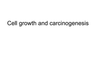 Cell growth and carcinogenesis 
 