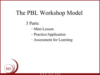 Scaffolding instruction using the workshop model in pbl | PPT