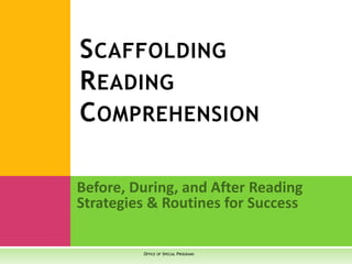 SCAFFOLDING
READING
COMPREHENSION
OFFICE OF SPECIAL PROGRAMS
 