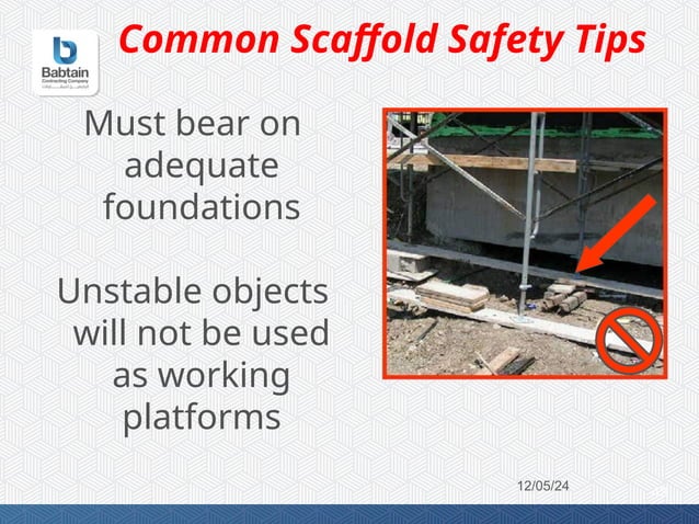 SCAFFOLDING SAFETY TRAINING PPT FOR EMPLOYEES | PPT