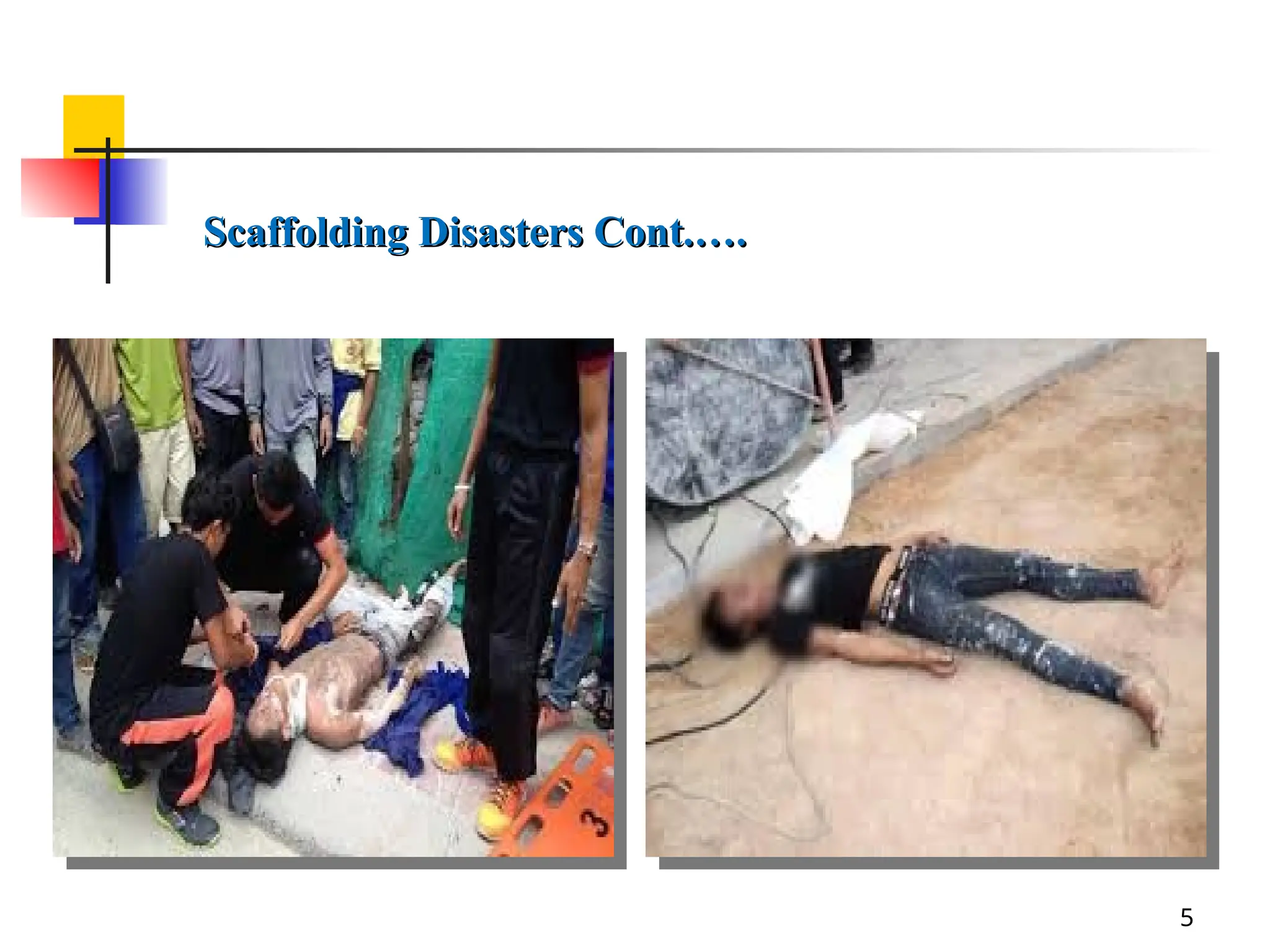 5
Scaffolding Disasters Cont.….
Scaffolding Disasters Cont.….
 