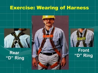 Exercise: Wearing of Harness
Front
“D” Ring
Rear
“D” Ring
 