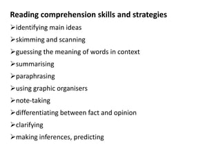 Take through students through some of the decisions made in constructing a successful text.
