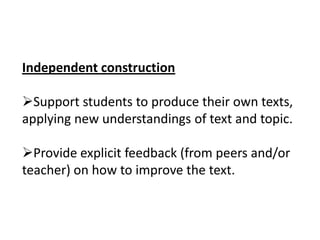 The textbooks and other materials we use give the students exposure to well-written English, appropriate to a particular type of situation/audience/culture.