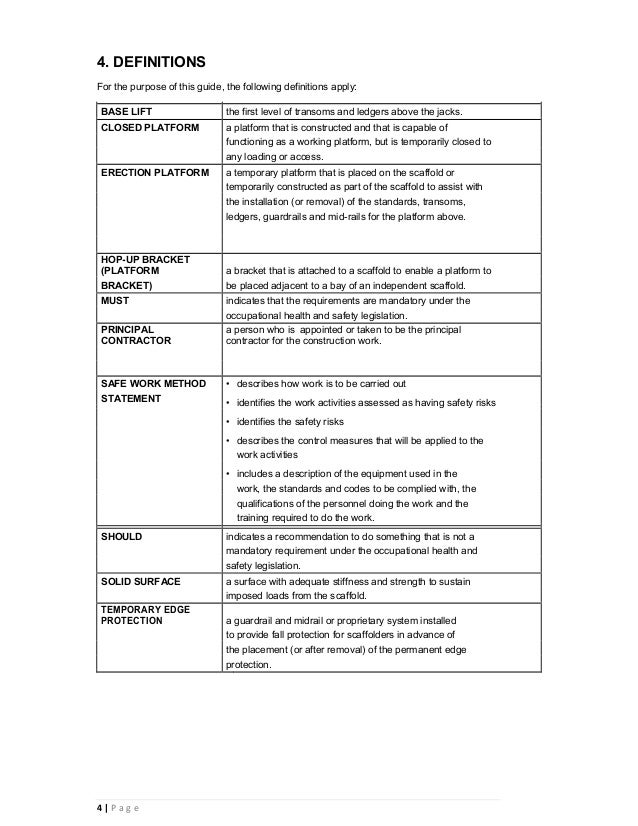 Scaffolding method statement template