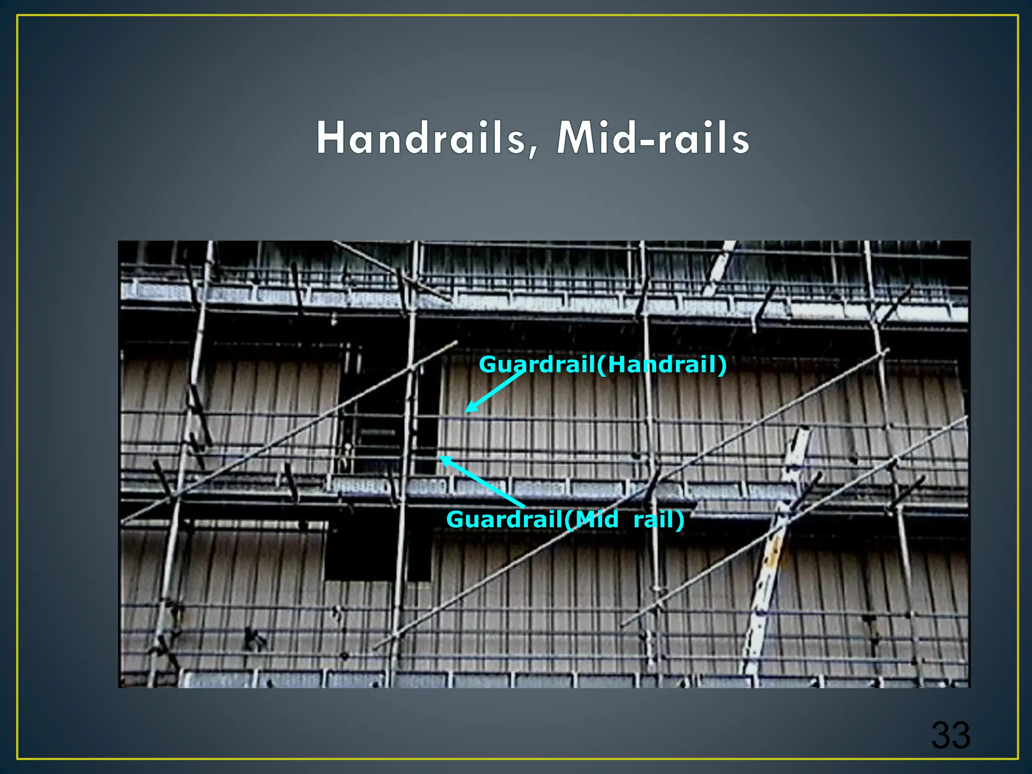 33
Guardrail(Handrail)
Guardrail(Mid rail)
 