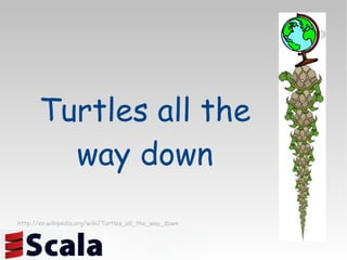 Turtles all the way down http://en.wikipedia.org/wiki/Turtles_all_the_way_down 