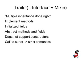 val   email  =  &quot;&quot;&quot; (.+) @ (.+) &quot;&quot;&quot; . r &quot; scala @ java.no &quot;   match  { case   email ( name ,  domain ) =>  println ( &quot;User &quot;   +   name   +   &quot; at &quot;   +   domain ) case   x  =>  println ( x   +   &quot; is not an email&quot; ) } Pattern matching 