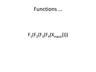 Functions …



F1(F2(F3(F4(Xinput))))
 