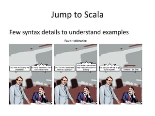Jump to Scala
Few syntax details to understand examples
 
