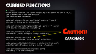 Curried Functions
Caution!
Dark Magic
 