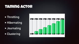 Taming Actor
Throttling
Hibernating
Journaling
Clustering
 