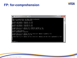 25Intro to Spark: Intro to Scala | 7/9/2014
FP: for-comprehension
 