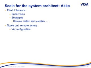 43Intro to Spark: Intro to Scala | 7/9/2014
Scala for the system architect: Akka
• Fault tolerance
– Supervision
– Strategies
• Resume, restart, stop, escalate, …
• Scale out: remote actors
– Via configuration
 