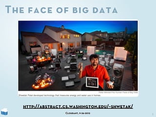 The face of big data




   http://abstract.cs.washington.edu/~shwetak/
                   Cloudant, 9-26-2012           3
 