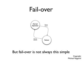 Fail-over
But fail-over is not always this simple
Copyright
Michael Nygaard
 