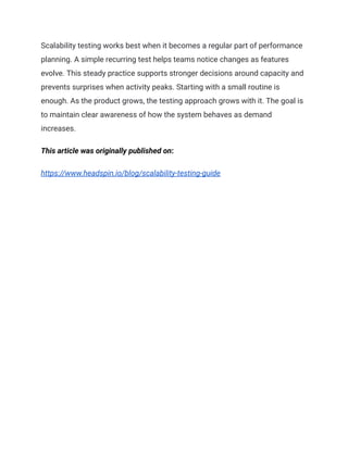 Scalability Testing Explained for Modern Software Applications | PDF