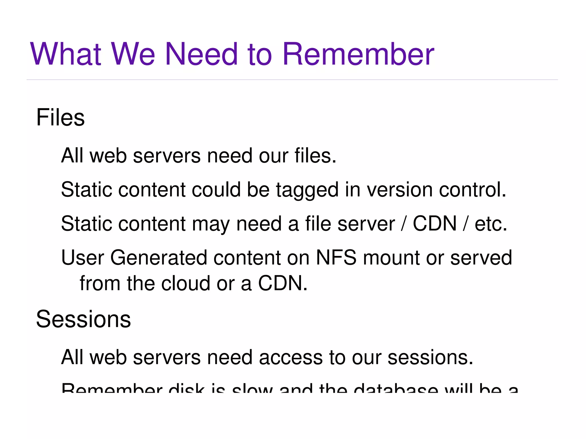 The Next Step... Single Separation Syndrome Separation of Web and Database Fix the main disk I/O bottleneck. However, we can't handle our current I/O on our web server.  Let's start there... 