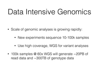 Scaling up genomic analysis with ADAM