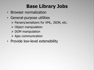 Only the application core knows which      base library is being used  No other part of the architecture should need to kn...