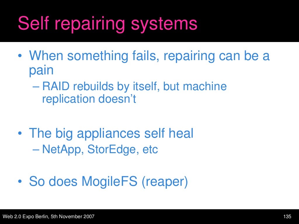Self repairing systems • When