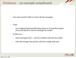 Databases / an example complicated



                    •   now users must be able to review all sent messages.



     ...