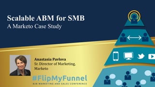 Scalable ABM for SMB
A Marketo Case Study
Anastasia	Pavlova
Sr.	Director	of	Marketing,	
Marketo
 