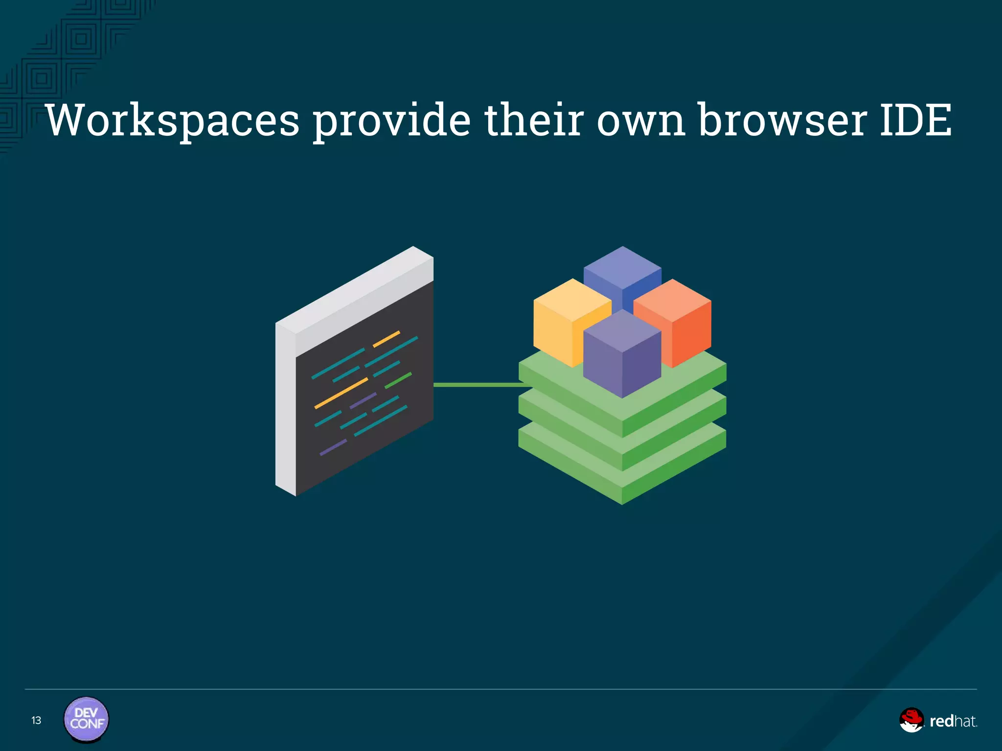 Workspaces provide their own browser IDE
13
 