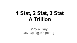 1 Stat, 2 Stat, 3 Stat
A Trillion
Cody A. Ray
Dev-Ops @ BrightTag
 