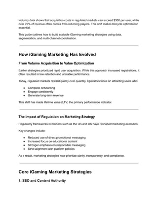 top igaming seo agencies regulated markets