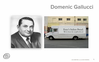 ©2012 @MIKETRAP, LLC. ALL RIGHTS RESERVED.
Domenic Gallucci
5
Enzo’s Italian Bread.
We’re from the neighborhood.
 