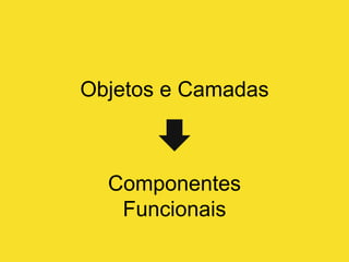 Objetos e Camadas
Componentes
Funcionais
 