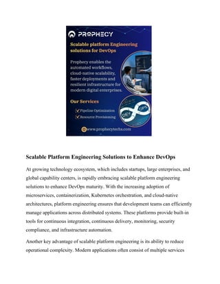 Scalable Platform Engineering for DevOps in India: Building Resilient ...