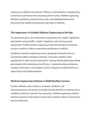 Scalable Platform Engineering for DevOps in India: Building Resilient ...