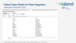 Talend Open Studio for Data Integration
What does it look like? (2/3)
Scalable Salesforce Integrations on a Shoestring Bud...