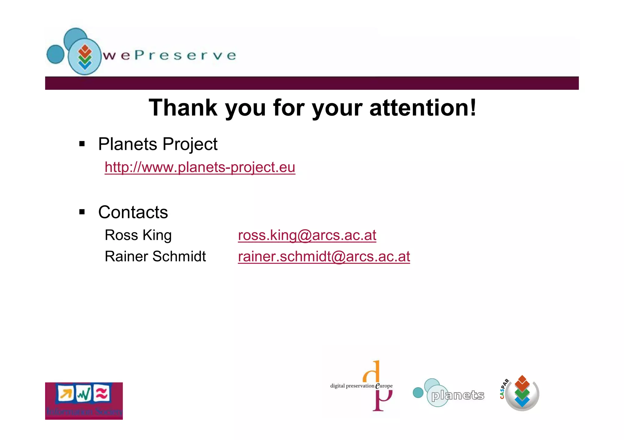Scalable Services For Digital Preservation Ross King