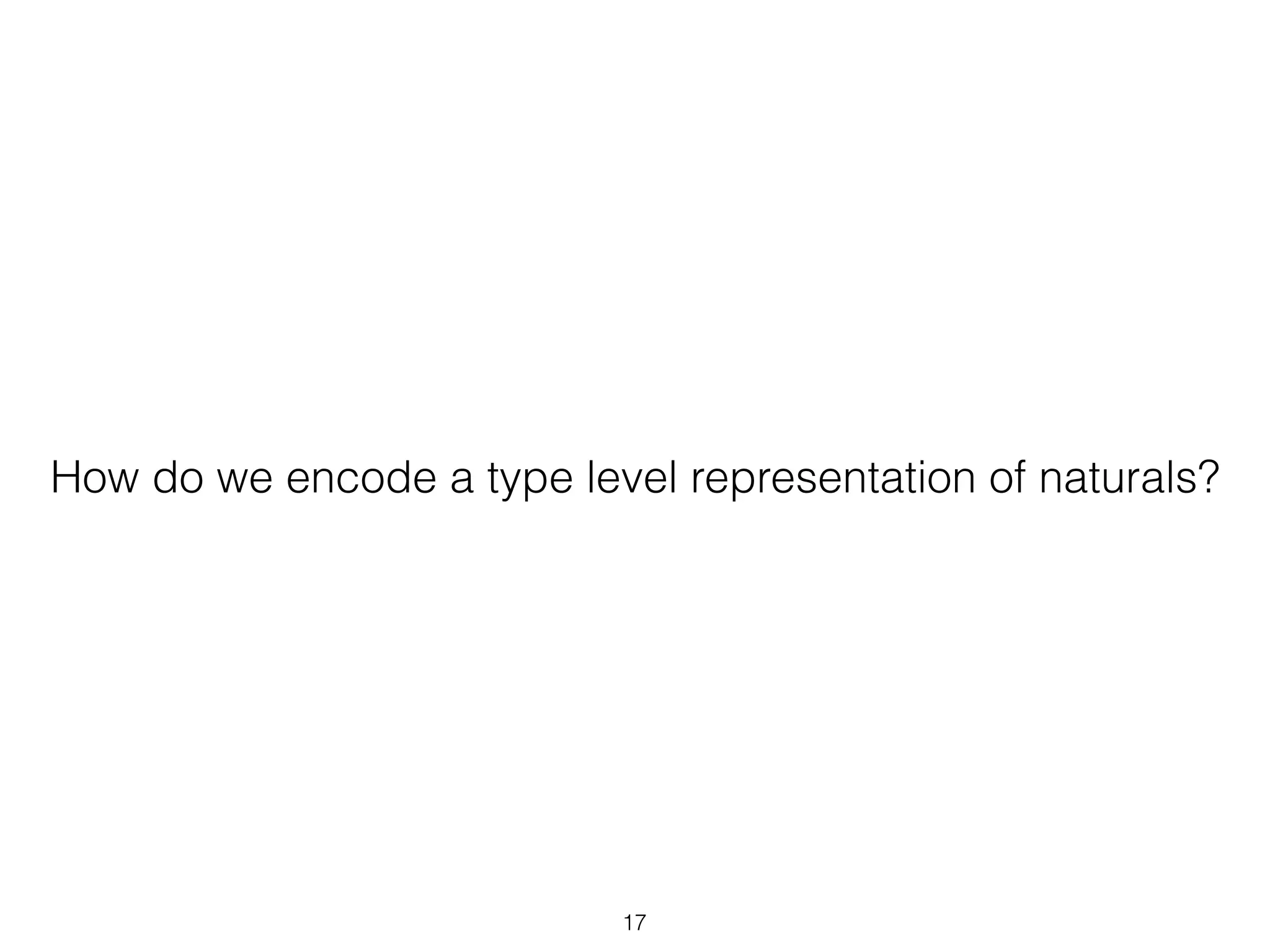 How do we encode a type level representation of naturals?
17
 