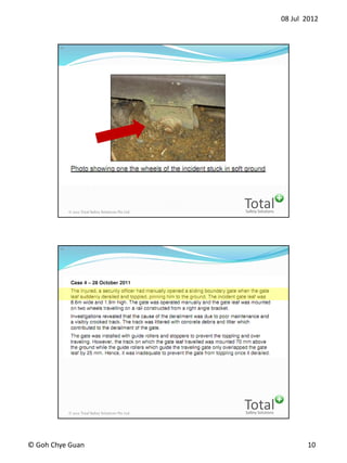08 Jul 2012
? Goh Chye Guan 10
Safety Solutions
Total? 2012 Total Safety Solutions Pte Ltd
19
Safety Solutions
Total? 2012 Total Safety Solutions Pte Ltd
20
 